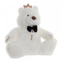 Fluffy toy DKD Home Decor White Polyester Bear (22 x 15 x 23 cm)