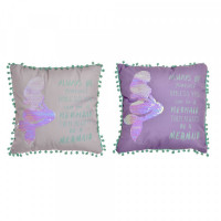 Cushion DKD Home Decor Sequins Polyester Mermaid (2 pcs) (40 x 40 x 40 cm)