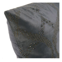 Cushion DKD Home Decor Cotton Polyester Grey Velvet (45 x 45 cm)