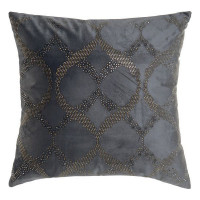Cushion DKD Home Decor Cotton Polyester Grey Velvet (45 x 45 cm)