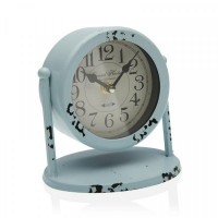 Table clock Blue Metal (11 x 15 x 15 cm)
