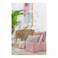 Cushion DKD Home Decor Pink Velvet Cotton (60 x 60 x 32.5 cm)