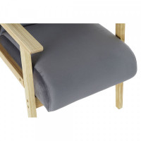 Armchair DKD Home Decor Grey Polyester MDF Wood (62 x 70 x 76 cm)