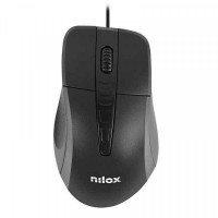 Mouse with Cable and Optical Sensor Nilox MOUSB1001 1000 DPI Black