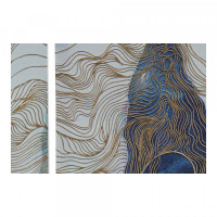 Painting DKD Home Decor Sea Canvas Abstract (3 pcs) (30 x 2 x 60 cm)