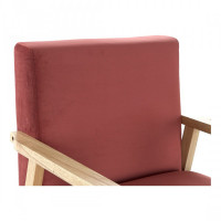 Armchair DKD Home Decor Red Polyester MDF Wood (61 x 63 x 77 cm)