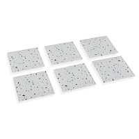 Coasters Gray Terrazzo Crystal (6 Pieces) (0,6 x 10 x 10 cm)
