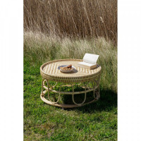 Side table DKD Home Decor Bamboo Rattan (70 x 70 x 36 cm)