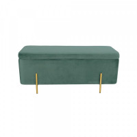Bench DKD Home Decor Green Polyester Metal Golden (110 x 44 x 44 cm)