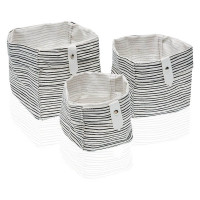 Basket set Textile Polyester (3 Pieces) (14 x 14 x 14 cm)