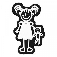 Car Adhesive Family Girl Teddy Bear