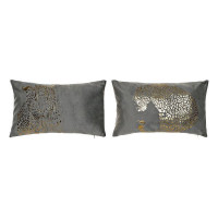 Cushion DKD Home Decor Polyester Panther Golden (50 x 30 cm) (2 pcs)