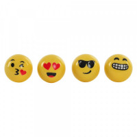 Pencil Sharpener DKD Home Decor Emoji Yellow Metal PS (4 pcs)