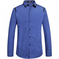 Men’s Long Sleeve Shirt Slim Fit Blue (Size XXL) (Refurbished A+)