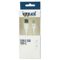 USB A to USB C Cable iggual IGG316948 1 m White