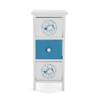 Chest of drawers Nautical 3 drawers Paolownia wood (30 x 56 x 25 cm)