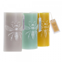 Candle DKD Home Decor Traditional Bee (3 pcs) (7 x 7 x 14 cm)