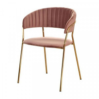 Dining Chair Polyester Pink (49 x 56 x 79 cm)