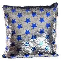 Cushion DKD Home Decor Blue Silver (40 x 40 cm)