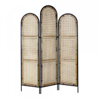 Folding screen DKD Home Decor Wood Rattan (120 x 2 x 180 cm)
