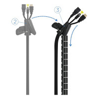 Cable Organiser NANOCABLE 10.36.0001-BK Ø 2,5 cm (1 m) Black