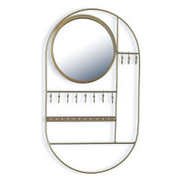 Door Hanger Circle Jewelry Metal Mirror (2,5 x 37 x 21,5 cm)