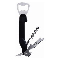 Corkscrew with foil cutter and bottle opener Masterpro Black Stainless steel ABS