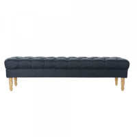 Bench DKD Home Decor Blue Polyester Rubber wood (158 x 50 x 42 cm)