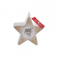 Candle DKD Home Decor Glitter Christmas Star (9.5 x 9.5 x 3.5 cm)