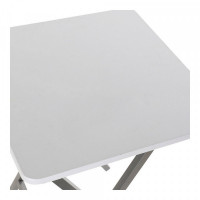 Side Table DKD Home Decor Foldable White Metal MDF Wood (48 x 48 x 66 cm)
