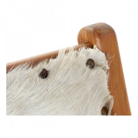 Armchair DKD Home Decor White Brown Leather Teak (65 x 78 x 68 cm)