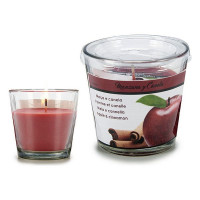 Scented Candle Apple Cinnamon Red Glass Wax