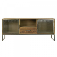 TV furniture DKD Home Decor Black Wood Metal Crystal (140 x 40 x 60 cm)