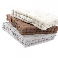 Cushion DKD Home Decor Floor Brown Beige Grey Cotton (3 pcs) (40 x 40 x 7 cm)