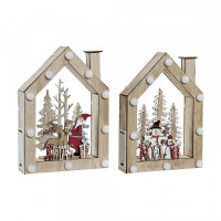 Christmas bauble DKD Home Decor Wood Father Christmas (2 pcs) (15.5 x 4 x 22 cm)