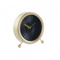 Table clock DKD Home Decor Black Iron Golden (17 x 6 x 18 cm)