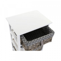 Chest of drawers DKD Home Decor White Grey wicker Paolownia wood (40 x 29 x 73 cm)