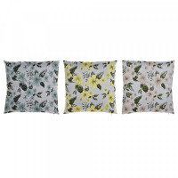 Cushion DKD Home Decor Jacquard Polyester Flowers (45 x 10 x 45 cm) (3 pcs)