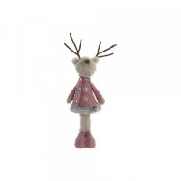 Christmas bauble DKD Home Decor Polyester Reindeer (9 x 9 x 33 cm)