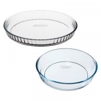 Set of Oven Dishes Pyrex Bake&Enjoy Transparent Borosilicate Glass (Ø 28 cm) (2 pcs)