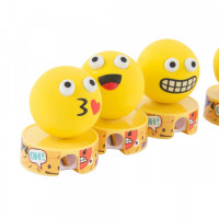 Pencil Sharpener DKD Home Decor Emoji Yellow Rubber Metal PS (4 pcs)