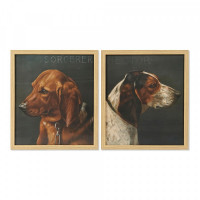 Painting DKD Home Decor Dog Dog (2 pcs) (38 x 3 x 43 cm)