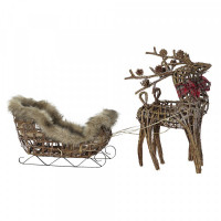Christmas bauble DKD Home Decor Reindeer Metal wicker (3 pcs) (40 x 14 x 63 cm) (30 x 60 x 37 cm)