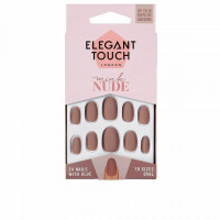 False Nails Elegant Touch Polished Colour Oval Mink Nude (24 uds)