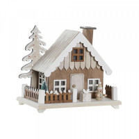 Christmas bauble DKD Home Decor Wood House (19 x 12 x 16 cm)
