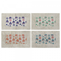 Carpet DKD Home Decor Beige Multicolour Cotton (4 pcs) (70 x 40 x 1 cm)