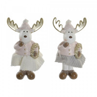 Decorative Figure DKD Home Decor Resin Reindeer (2 pcs) (7.5 x 4 x 14 cm)