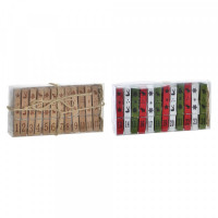 Clamps DKD Home Decor Calendar Christmas Wood Rope (2 pcs) (24 pcs) (15 x 3 x 7.5 cm)