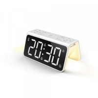 T8 Multifunctional LED Digital Display Mirror Alarm Clock USB Charging Smart Sensor Wake-up Light Night Light Alarm Clock for Home Decor