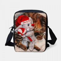 Unisex Child Christmas Cute Dog Cat Animal-print Small Crossbody Bag Handbag